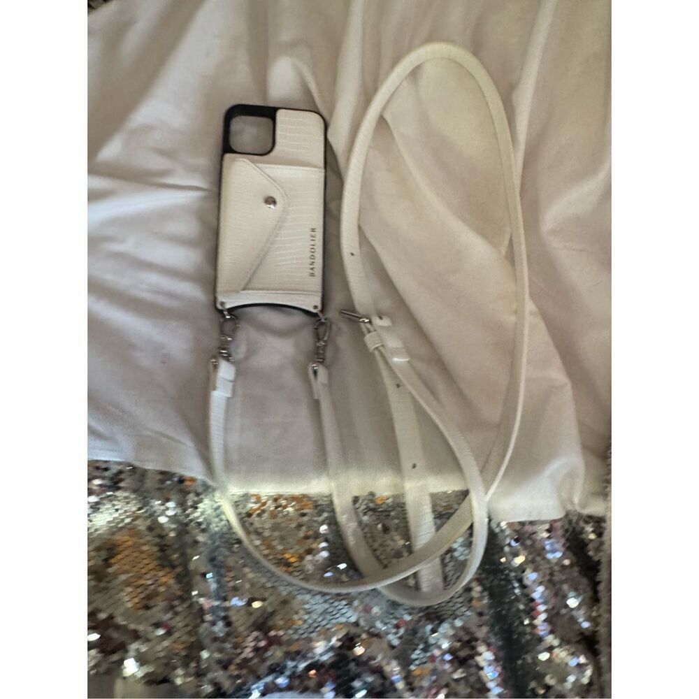 Bandolier white snakeskin donna iPhone 12 Pro Max  crossbody case/belt/strap